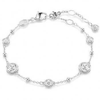 Swarovski Imber Rhodium Plated Round Cut Crystal Stud Bracelet