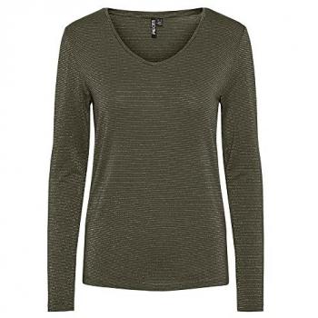 Pieces Billo Women's Long-Sleeved Striped Lurex T-Shirt