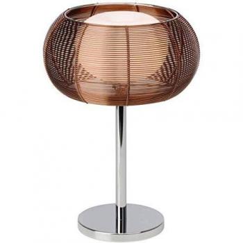 Lámpara de mesa elegante Relax bronce/cromo G9 con interruptor y apta para LED