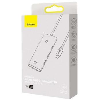 Baseus Lite Series 4-in-1 USB-C to 4x USB-A Hub Adapter (5Gb/s, 0.25m, Black)