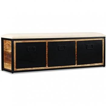 vidaXL Banco Almacenamiento 3 Cajones 120x30x40 Madera Baúl Cofre Organizador