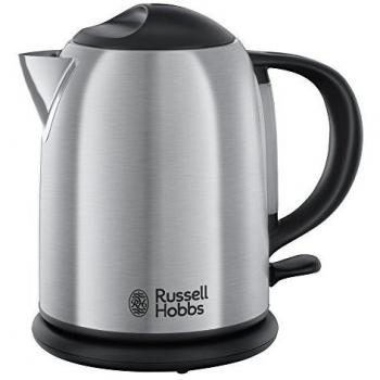 Russell Hobbs 20195-70 Hervidor Compacto de Acero Inoxidable Cepillado, 1 L, 2200 W, 1 Liter, Gris