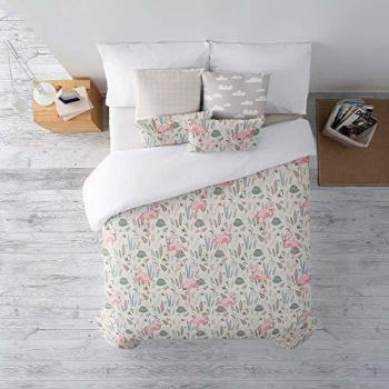 DECOLORES - Funda nórdica de algodón percal de 175 Hilos - Cama de 150/160 x 190/200 cm | Amira - Flamencos