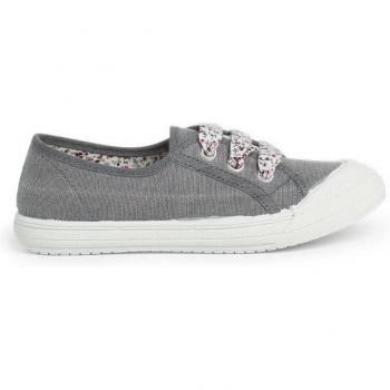 Zapatillas de lona para niños con punta de goma y cordones