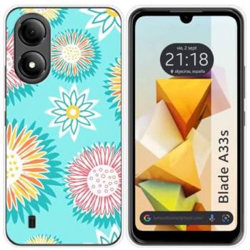 Funda de Silicona para Zte Blade A33s con Diseño de Flores 05