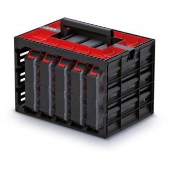 Organizador de herramientas Kistenberg 30 Tager Case Organiser 29x41,5x29,5 Negro y rojo