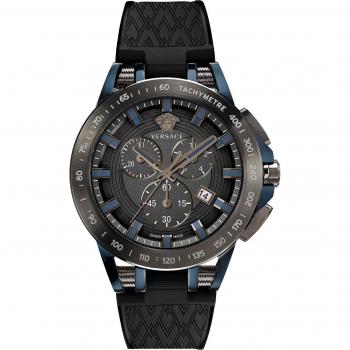 Versace Sport Tech Chronograph Watch Black Male ONE SIZE
