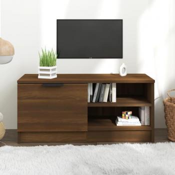 Mueble para TV de madera multicapa en color roble marrón, dimensiones 80x35x36,5 cm