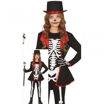 Disfraz de Esqueleto Elegante para Niña - Halloween 3-4 Años