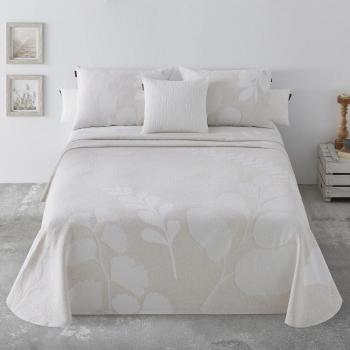 Colcha jacquard algodón con dibujo tejido de Hojas