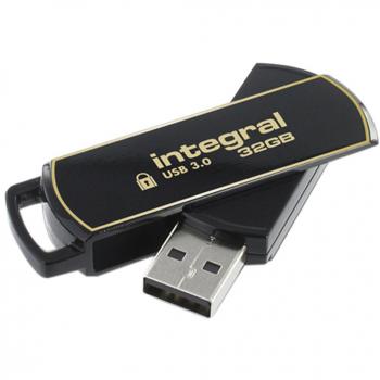 Integral INFD32GB360SEC3.0 360 Secure 32 GB USB 3.0 Flash Drive with 256 Bit Encryption Software