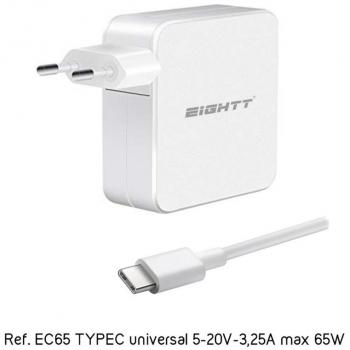 EIGHTT Cargador Universal Type C 5-20V-3,25A MAX 65W