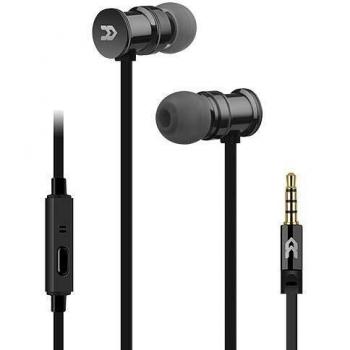 Avenzo - Auriculares con Cable, Modelo AV636NG, Carcasa de Aluminio, Función Manos Libres, Cabezales Imantados, Auriculares con Micrófono, Color Negro