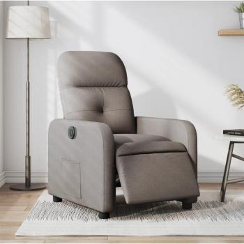 Sillón eléctrico reclinable tejido tortuga y tela gris taupé Vidaxl