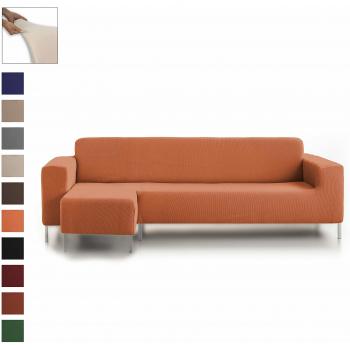Eiffel Textile Protector Rústica Funda Elástica Brazo, , Naranja, Chaise Longue Largo Izquierda