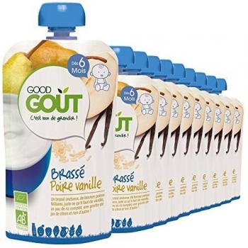 Gourde Bio Good Gout de Pera y Vainilla para Bebés a Partir de 6 Meses - 90g