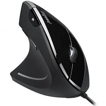 perixx Perimice-513L - Ratón ergonómico con Cable para Zurdos, 6 Botones, prevención del síndrome Rsi