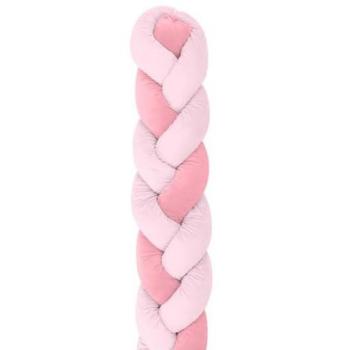 Protector Trenzado Kikkaboo 210 cm con 3 trenzas de 20 cm en color rosa