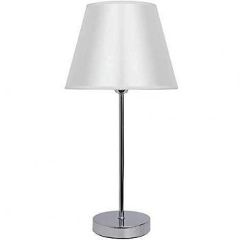 Lampara Sobremesa Guadalajara 1xe14 Cromo Pantalla Blanco de FABRILAMP.