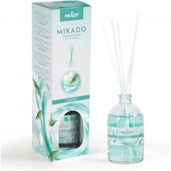 Ambientador Mikado Prady - Aromas de Hogar en Frasco de Cristal 100ml con Varitas Difusoras