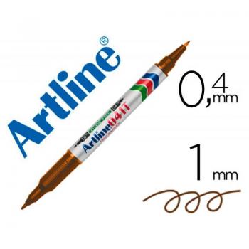 Rotulador Artline Marcador Permanente EK-041T Marrón - Doble Punta 0.4 y 1.0 mm