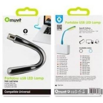 Muvit MUGOO0031 - Lámpara LED con USB, Color Negro