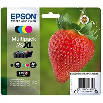 Cartuchos de Tinta Epson 29XL Multipack Negro, Amarillo, Cian y Magenta