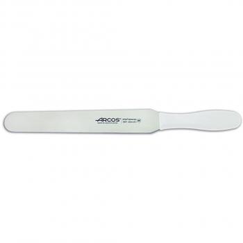 Espátula Profesional Arcos Colour - Serie 2900 de Acero Inoxidable Nitrum con Mango Ergonómico de Polipropileno Blanco y Hoja de 25 cm
