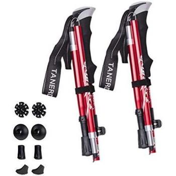 Bastón de Senderismo,Bastón de Trekking Plegable Anti-Choque Ultra Ligero Ajustable - Bastones de Marcha para Practicar Senderismo, Caminar, Viajar, Viajes de Mochilero