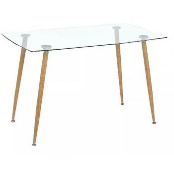 Mesa de Comedor o Cocina de Cristal Templado Estilo Nórdico 140 cm