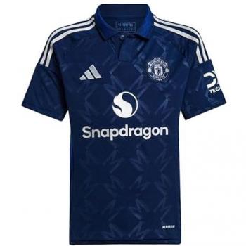Camiseta segunda equipación infantil Manchester United 2024/25 - Adidas, Unisex, Color Azul, Talla: 147-152 CM, Material: Poly Mesh