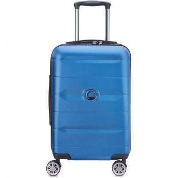 Delsey Comete + Carro Para Equipaje De Mano Spinner Azul Hielo, Maleta de cabina rígida con capacidad de 35.38 L