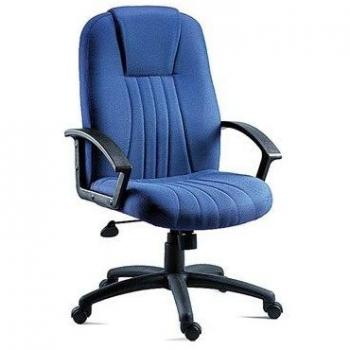Silla Ejecutiva de Oficina de Tela Charcoal con Base Negra y Nylon Duradero