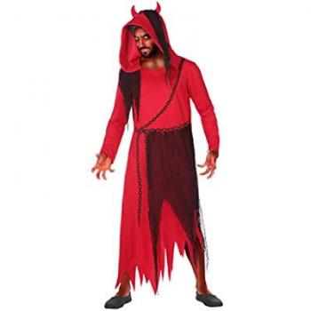 Disfraz de Diablo Rojo con Cadenas para Hombre Adulto Talla XXL Halloween y Carnaval