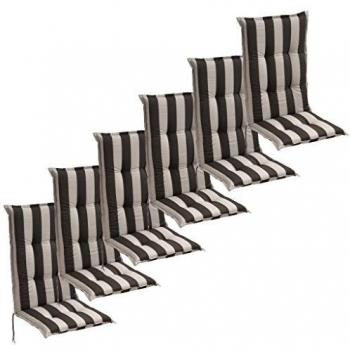 vidaXL silla de jardín Asiento Acolchado 2 Stk 117 x 49 cm azul, 6x Dunkle Streifen 120x52 cm