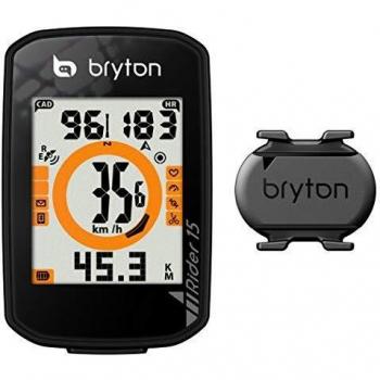 Ciclocomputador Bryton Rider 15C con GPS y Sensor de Cadencia, Color Negro