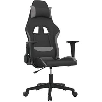 Silla Gaming Tela Negro y Gris Claro Vidaxl