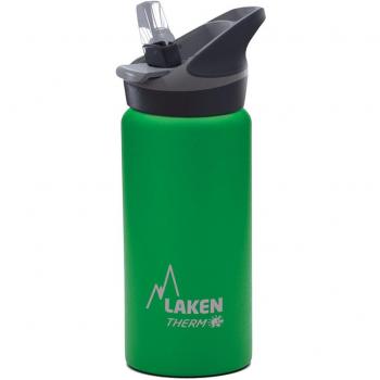 Laken Jannu Botella de Agua Térmica con Aislamiento de Vacío con Doble Pared de Acero Inoxidable 18/8. Hasta 24 Horas de Frío, Verde, 500 ml