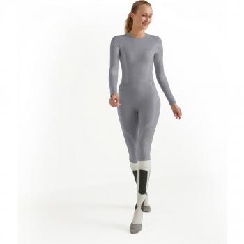 Falke Wool-Tech Long W TI Mallas para mujer de lana, hilo funcional, secado rápido, cálidas, 1 pieza, capa de base inferior, color gris (Grey-Heather 3757), talla XS