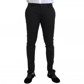 Dolce & Gabbana Black Cotton Stretch Skinny Dress Pants - IT50 | L
