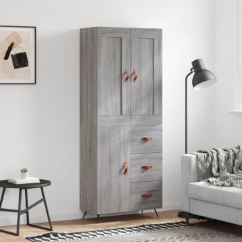 Aparador Alto Gris Sonoma 69,5x34x180 cm en Madera Contrachapada