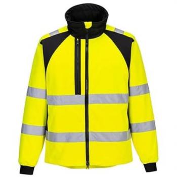 Chaqueta de Alta Visibilidad impermeable de tejido ecológico Portwest CD875 con detalle de cierre flúor