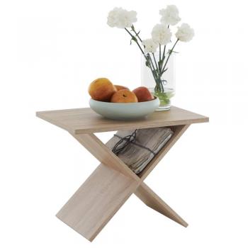 Mesa de centro FMD color roble marrón, diseño moderno, estructura de madera, dimensiones 110x60x45 cm, fácil montaje, ideal para salón