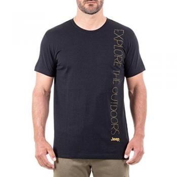 Jeep Camiseta para Hombre Explore The Outdoors con impresión Vertical J8w, Todo el año, Explore The Outdoors J8W - Impresora, Hombre, Color Negro y Amarillo, tamaño Large