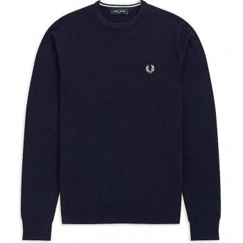 Fred Perry Men's Classic Crew Neck Jumper - Navy - Size L