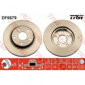 TRW DF6679 Rotores de Discos de Frenos