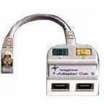 Adaptador Modular T Telegärtner RJ45 10/100BT a ISDN, Cat5e, Gris