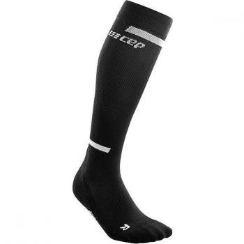 Cep Calcetines Largos The Run Negro - calcetines largos para running, compresión graduada, transpirables, con soporte en el arco del pie, diseño ergonómico y acolchado en zonas estratégicas