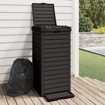 Cubo de basura de exterior negro 41x41x86 cm polipropileno