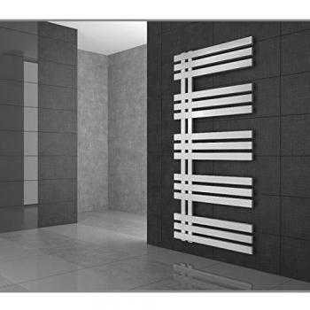 ECD Germany Radiador toallero eléctrico Design Iron EM - 1200W - 500 x 1400 mm - blanco - Radiador eléctrico de diseño moderno